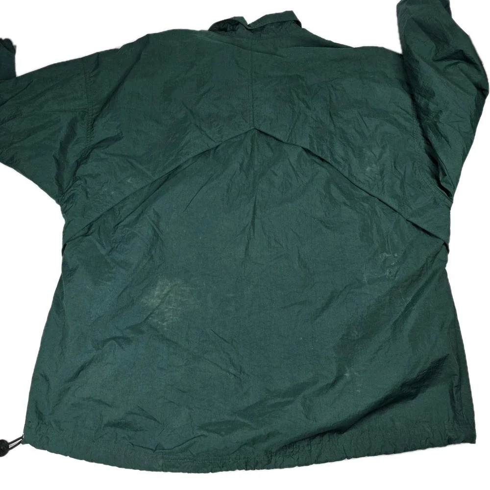 Vintage Nike Pullover Mens Large Center Swoosh Windbreaker‎ Forest Green 90s